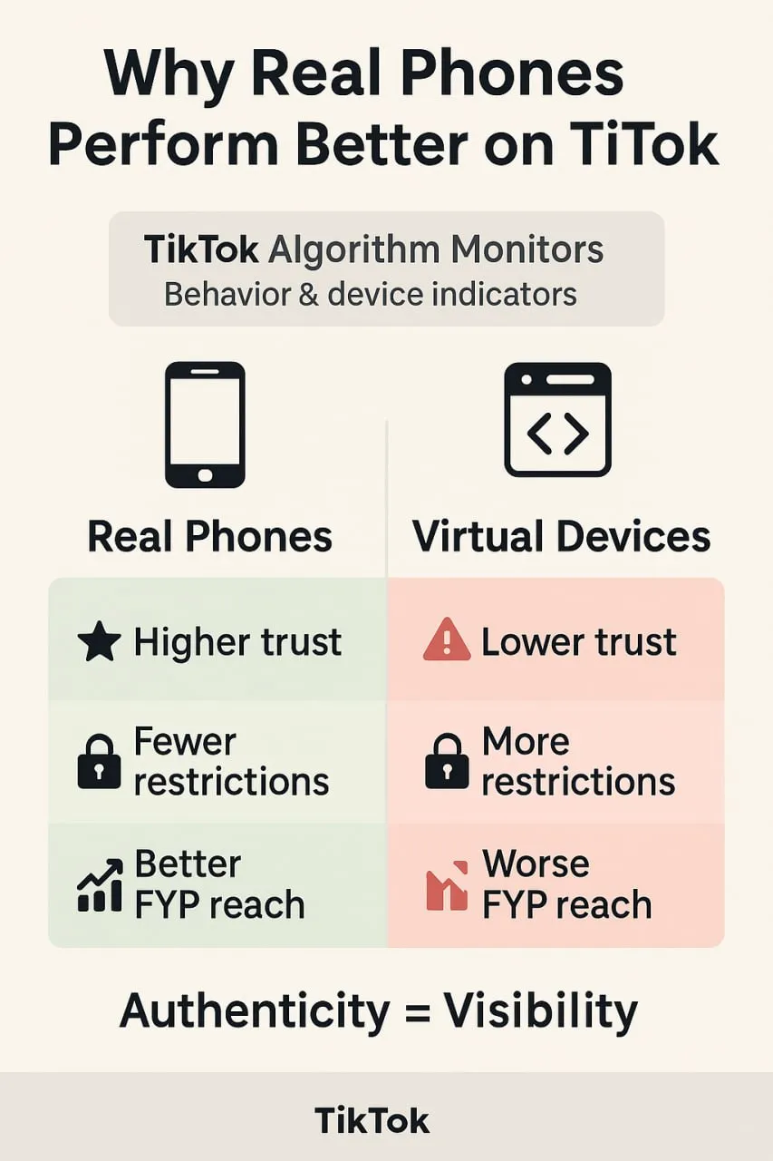 Android จริง vs Emulator — สัญญาณ TikTok